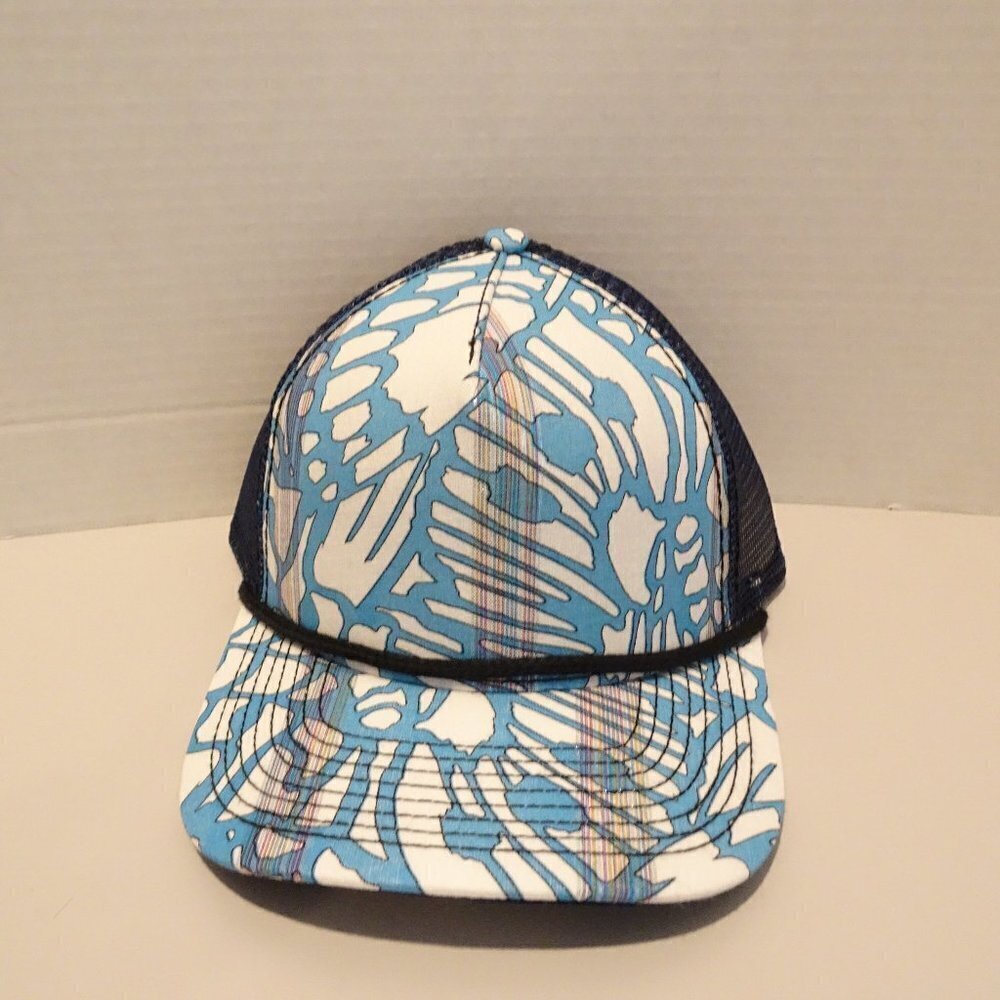 PISTIL Blue Trucker Hat NEW Metallic Threads Adjustable Snap Back Casual